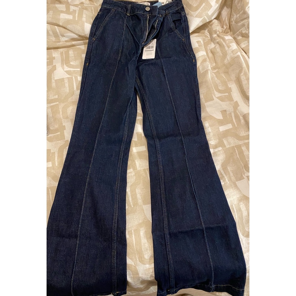 women Dark blue wide legs pant New one with tag